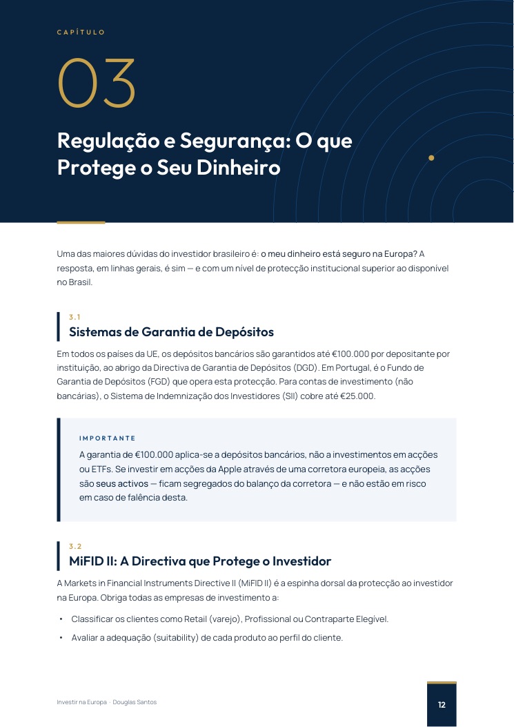 Página sobre regulação e segurança